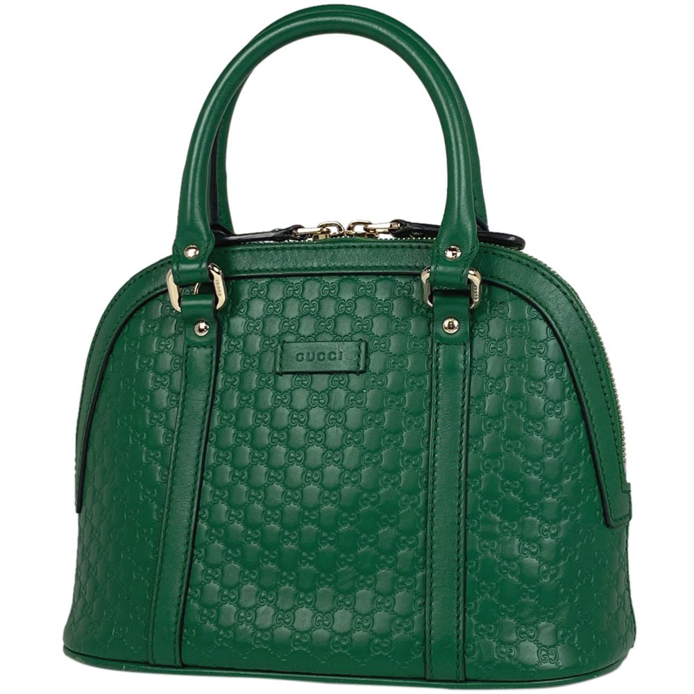 Gucci Micro Guccisima Handbag 2WAY Shoulder Shima Leather Green